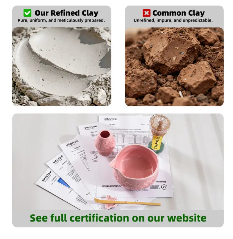 Matcha Set Pink Sakura mit Ausgiessschale 7-tlg. von TEANAGOO