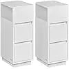 Nachttisch schmal 2er-Set weiss Holz von Songmics