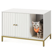 Katzenklo-Schrank mit Kratzmatte weiss-gold von Songmics