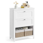 Badezimmerschrank weiss Holz 2 Schubladen von Songmics