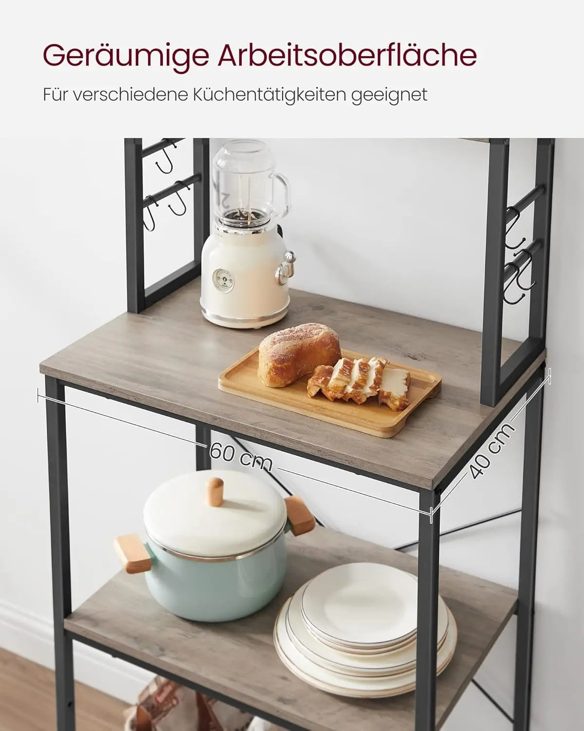 Küchenregal Mikrowelle 6 Ablagen Stahl von Songmics