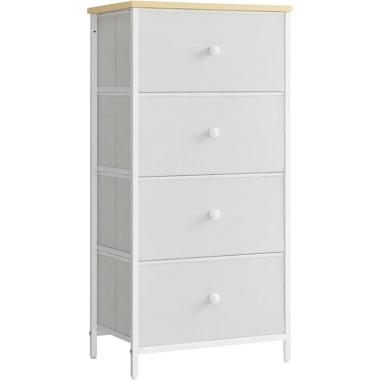 Schubladenkommode 4 Schubladen Weiss Eiche von Songmics