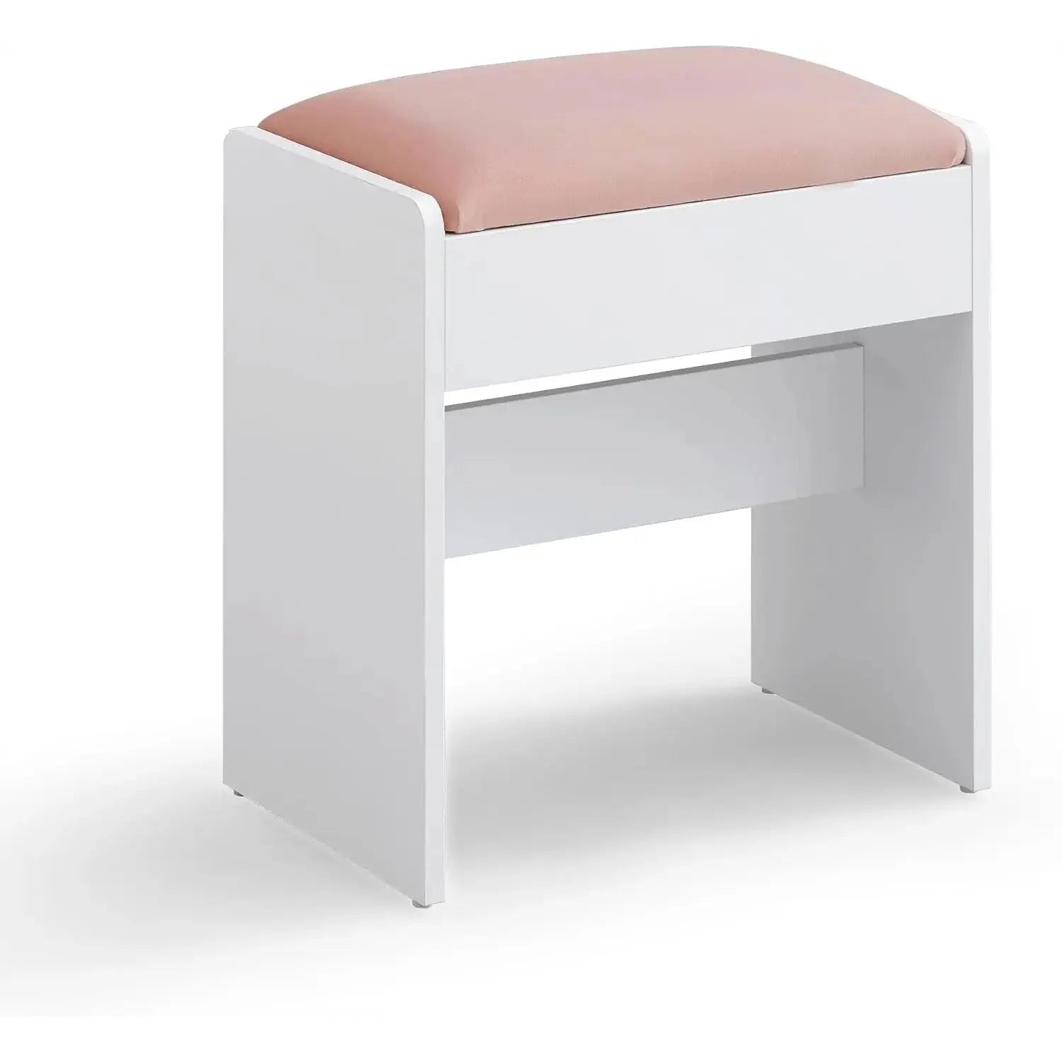 Schminktisch-Hocker Samt Weiss Rosa Gepolstert von Songmics