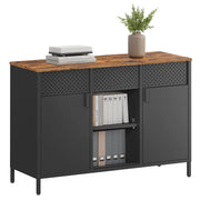 Metallschrank Doppeltür Magnetverschluss Vintagebraun Stahl von Songmics