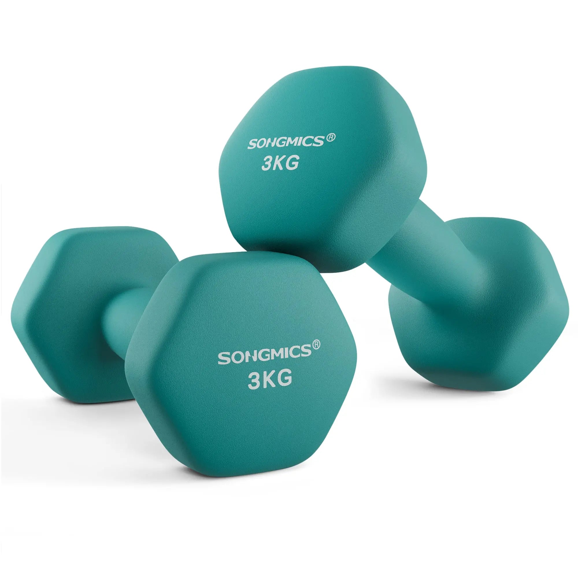 Hanteln 2x3kg Neopren Teal Gusseisen von guteszeug.ch