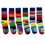 Einzelne Socken im 6er Pack, THE SOCK EXCHANGE Bunte Streifen, Gr. 39-46, mit Geschenkbox von United Oddsocks