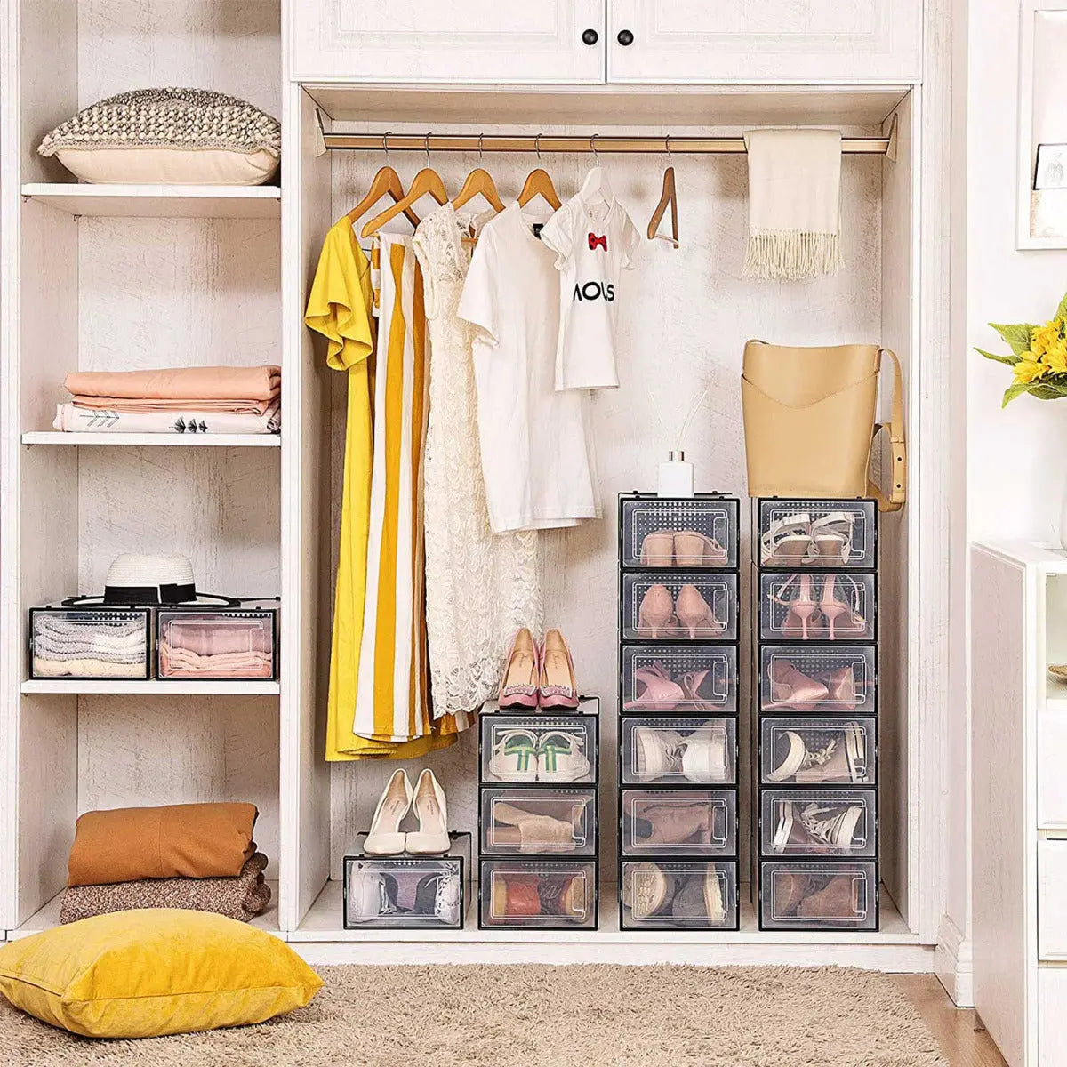 Schuhboxen Schuh-Organizer Kunststoff 18er Set von Songmics