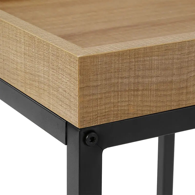 Beistelltisch-Set 2er Industrial Braun Holzdekor von Songmics