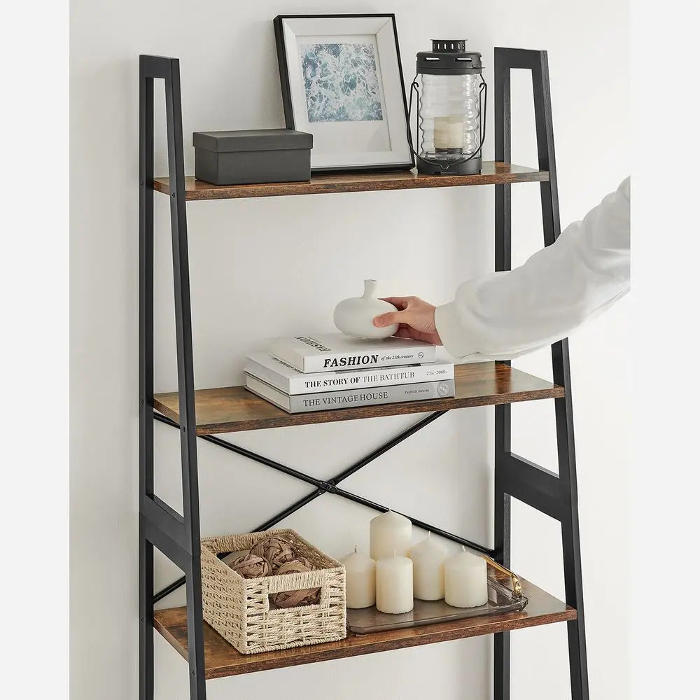 Leiterregal Bambus 4 Ebenen Vintage Braun von Songmics