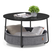 Couchtisch rund mit Stoffkorb schwarz von Songmics