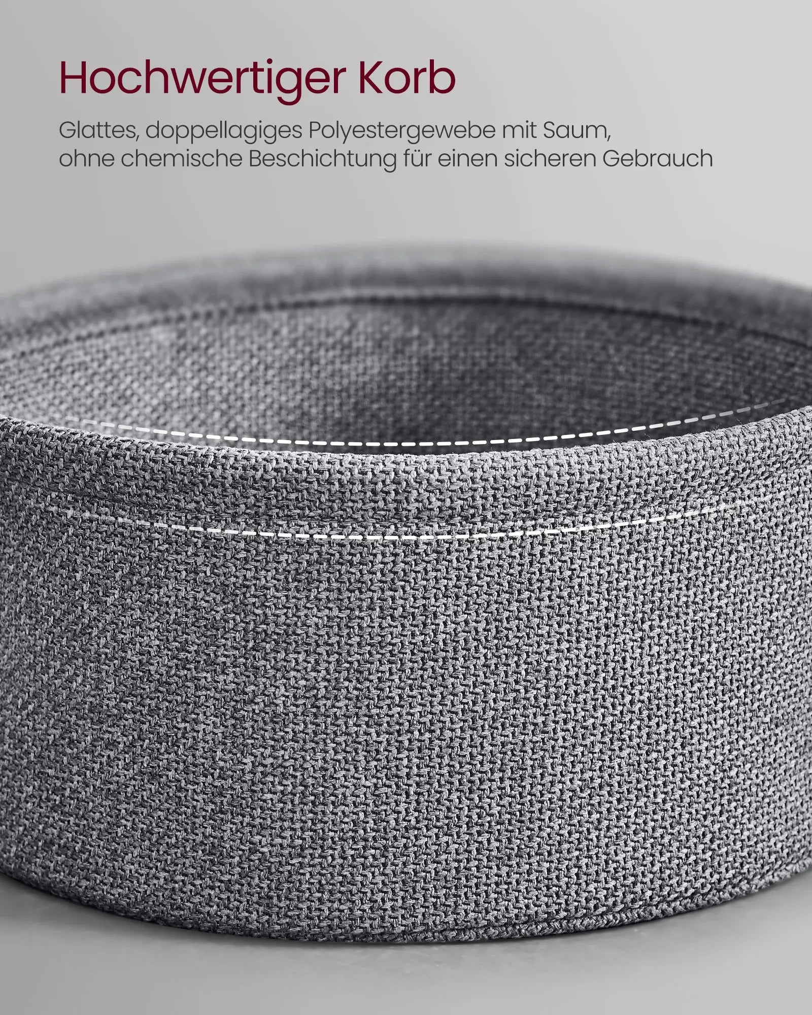 Couchtisch rund mit Stoffkorb schwarz von Songmics