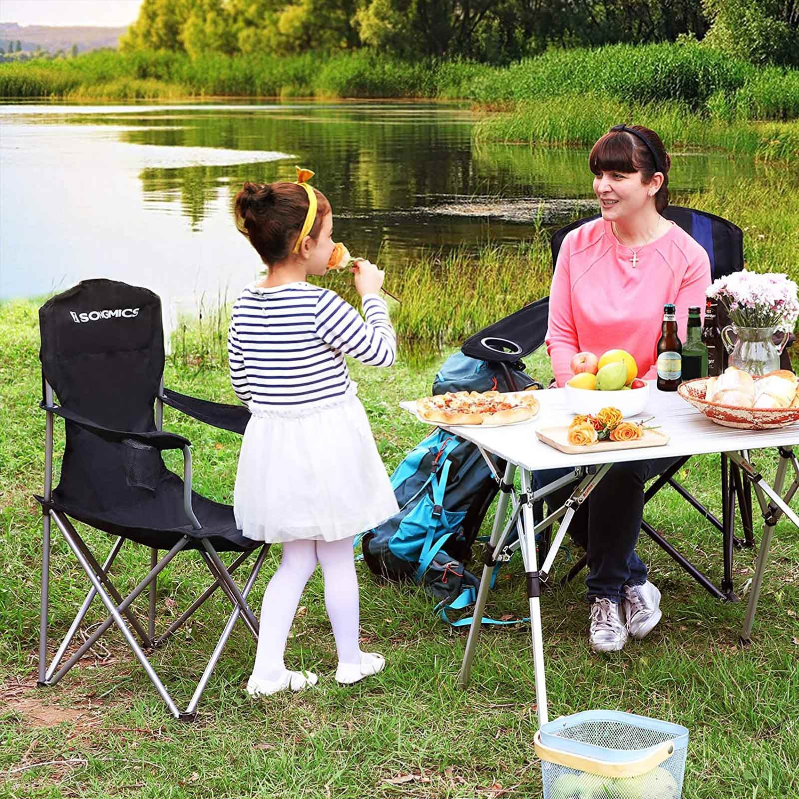 Klapp-Campingstuhl Set 2er Schwarz Oxford von Songmics