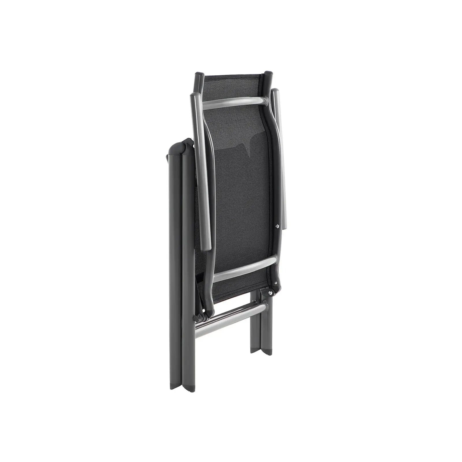 Gartenstuhl klappbar 8-fach verstellbar Schwarz Metall von Songmics