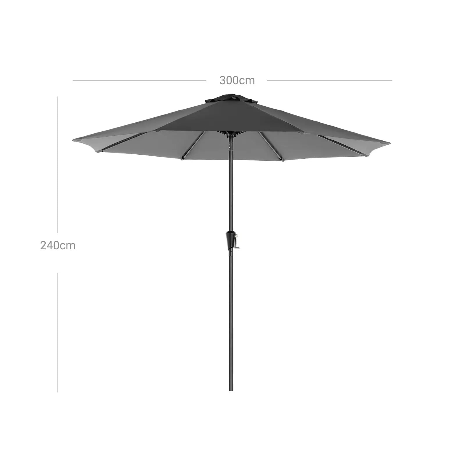 Gartenschirm knickbar UV-Schutz UPF50+ grau von Songmics