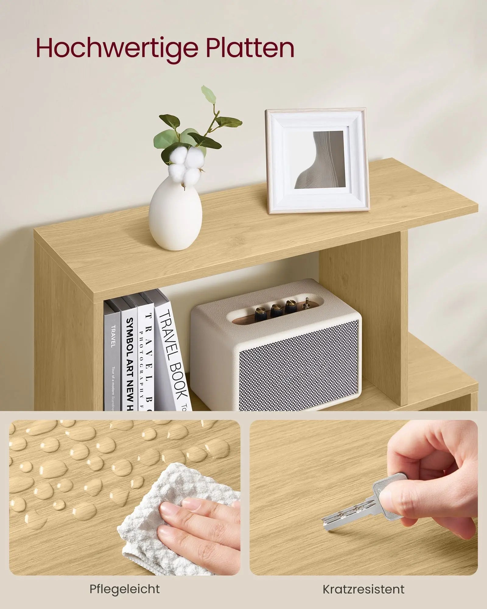 Bücherregal 6 Fächer Raumteiler Eiche Holz von Songmics