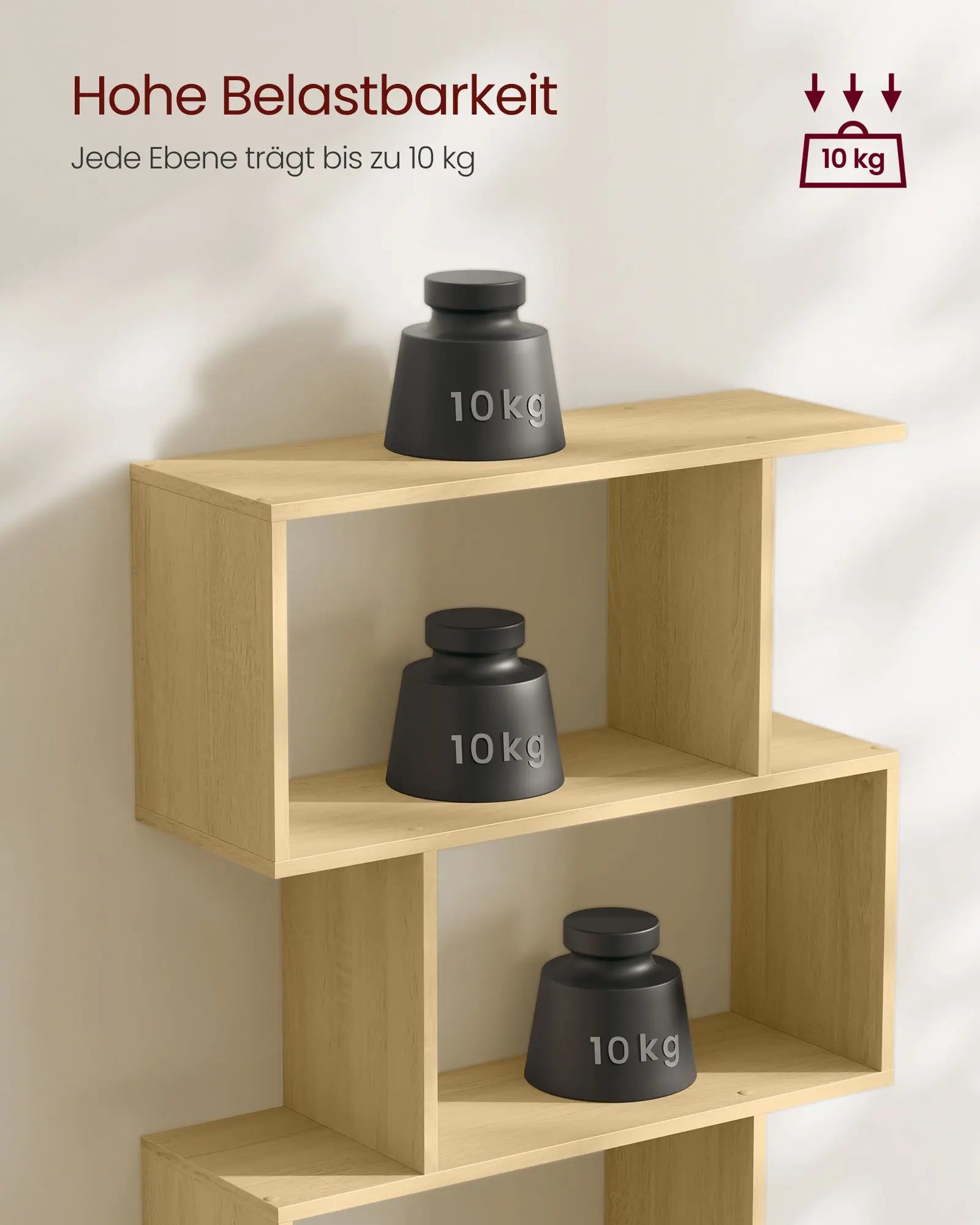 Bücherregal 6 Fächer Raumteiler Eiche Holz von Songmics