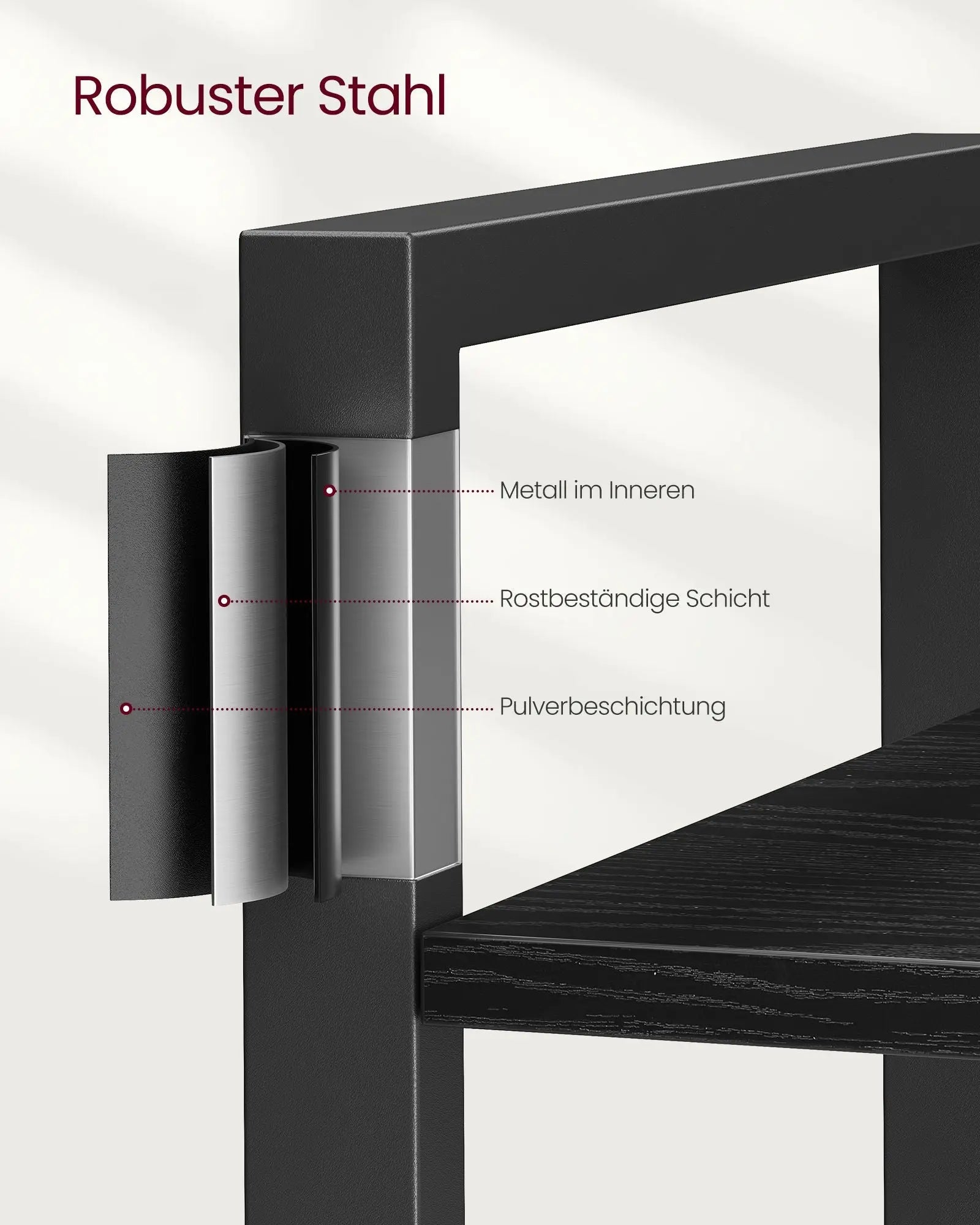 Bücherregal 6 Fächer Industrial Schwarz Stahl von guteszeug.ch