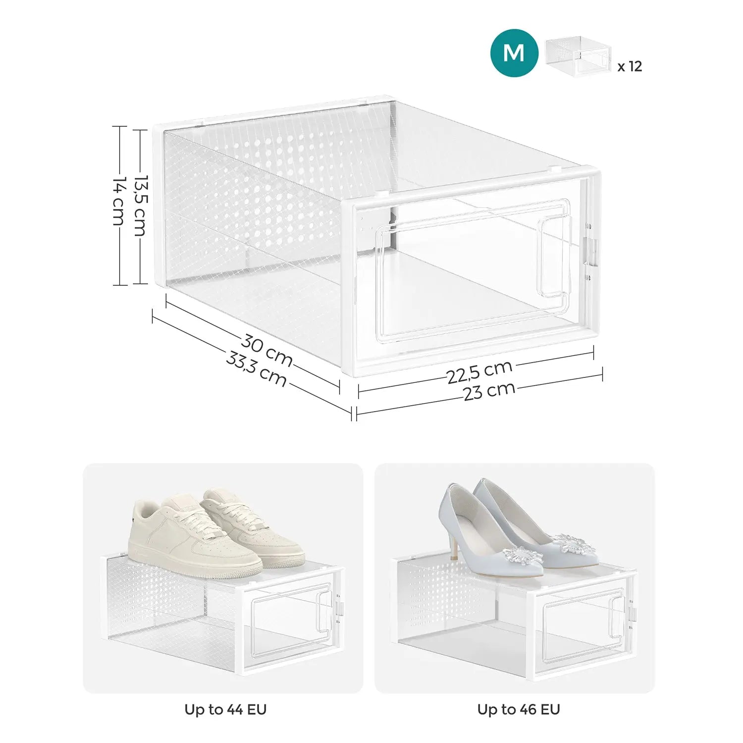 Schuhboxen stapelbar transparent Kunststoff 12er-Set von Songmics