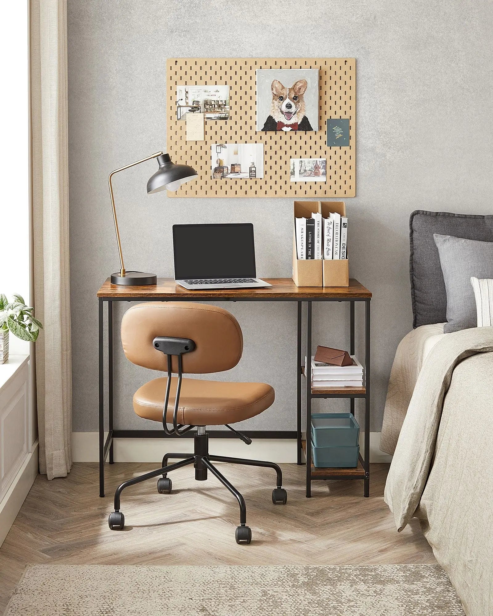 Computertisch 100x50cm vintagebraun Holzoptik von Songmics