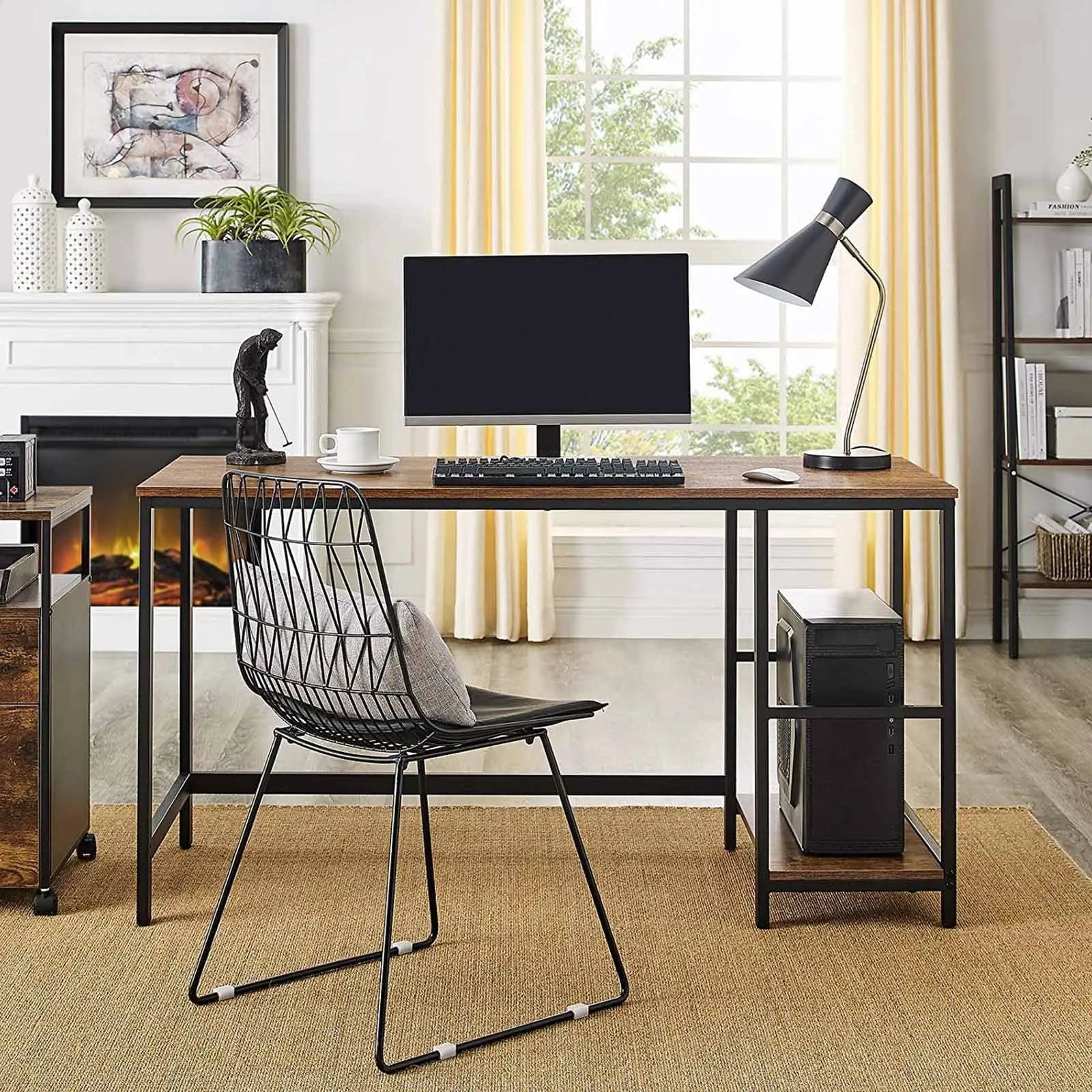 Computertisch 140x60 vintagebraun modern Holz von guteszeug.ch