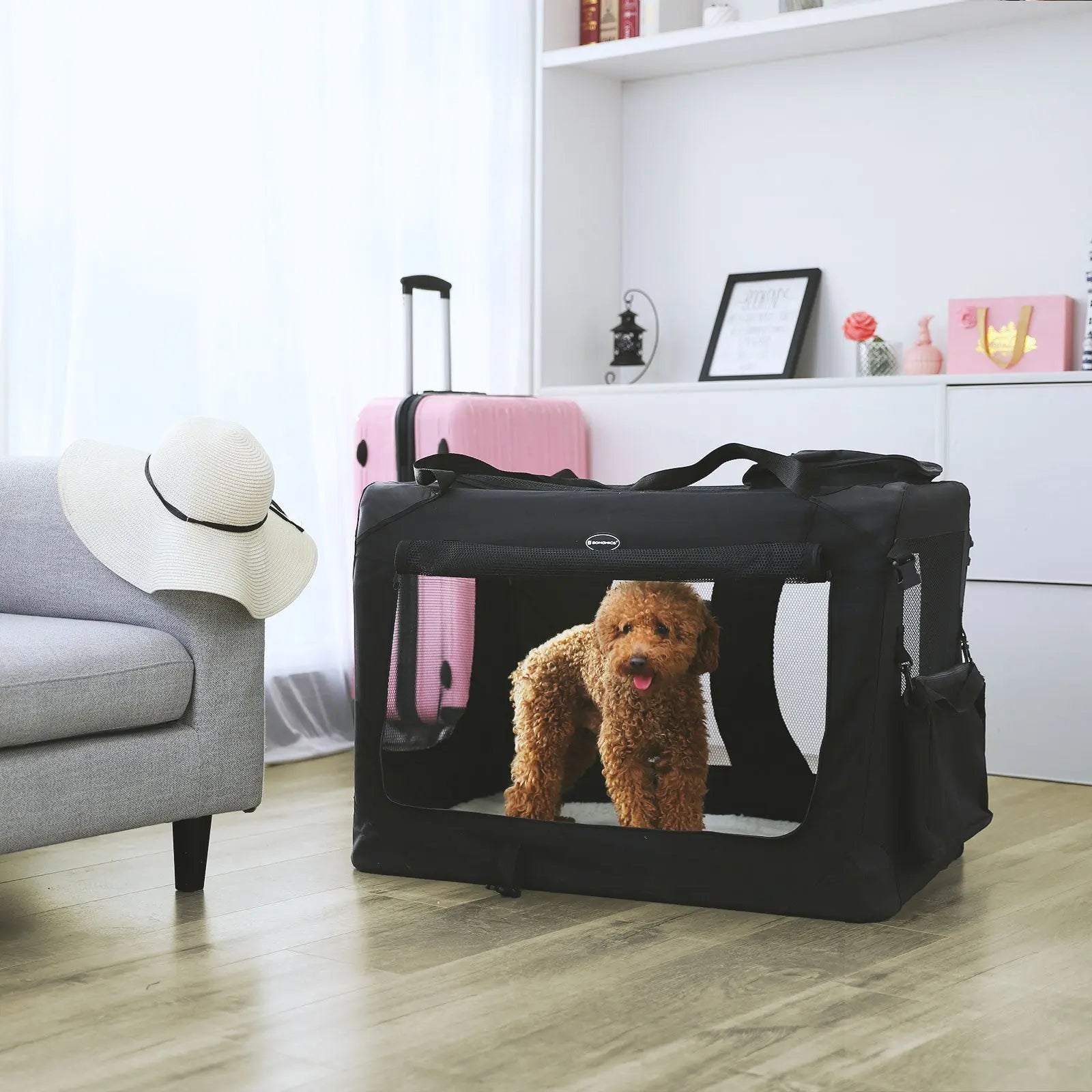 Hundebox faltbar XXL schwarz Oxford-Gewebe von Songmics