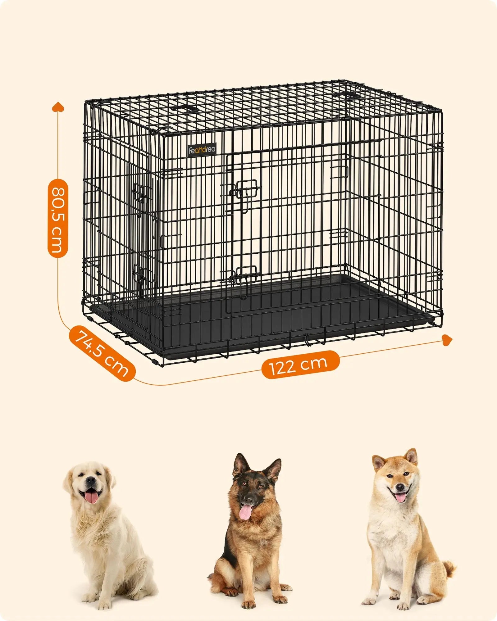 Hundekäfig XXL klappbar schwarz Kunststoff von guteszeug.ch