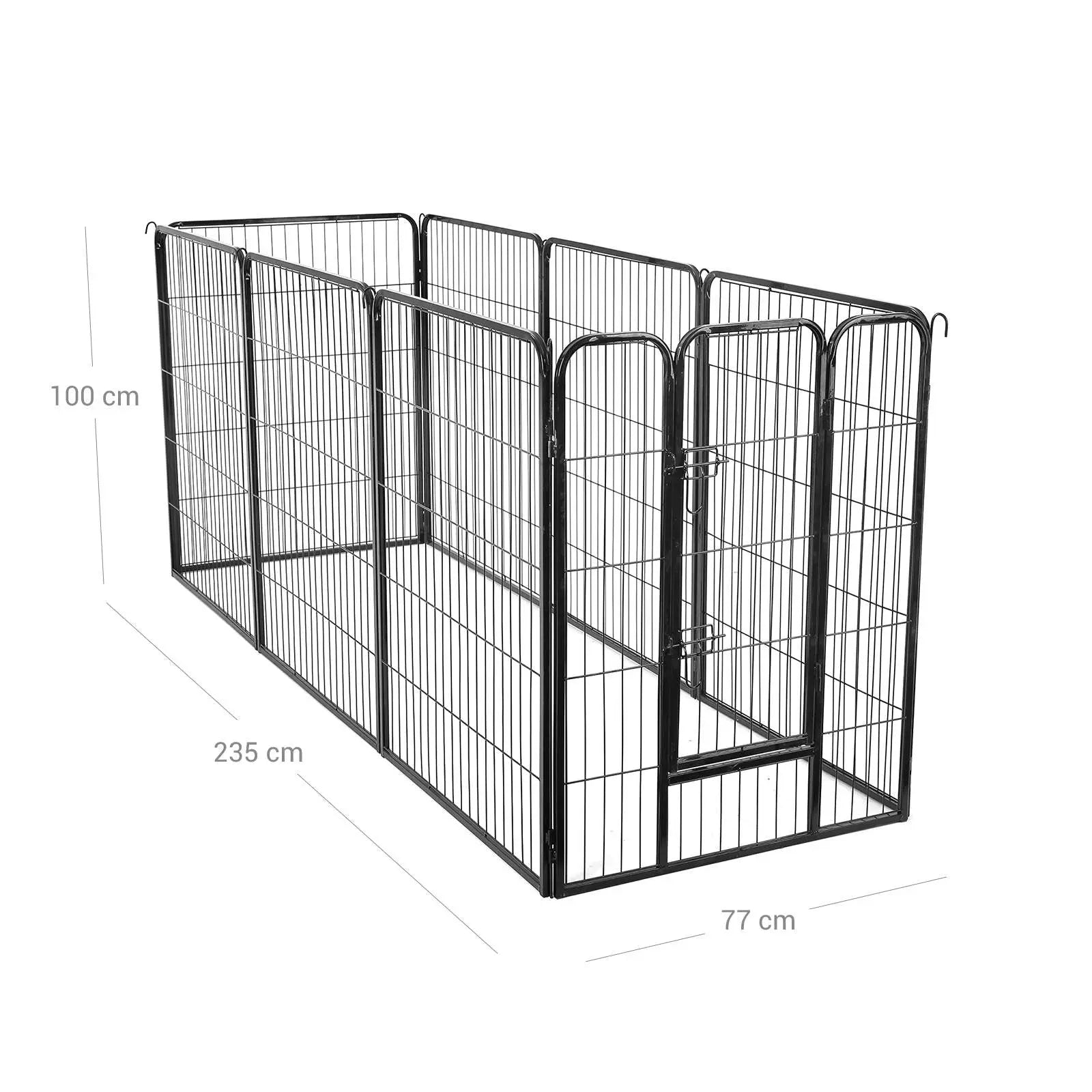 Freilaufgehege DIY transportabel schwarz Metall von Songmics