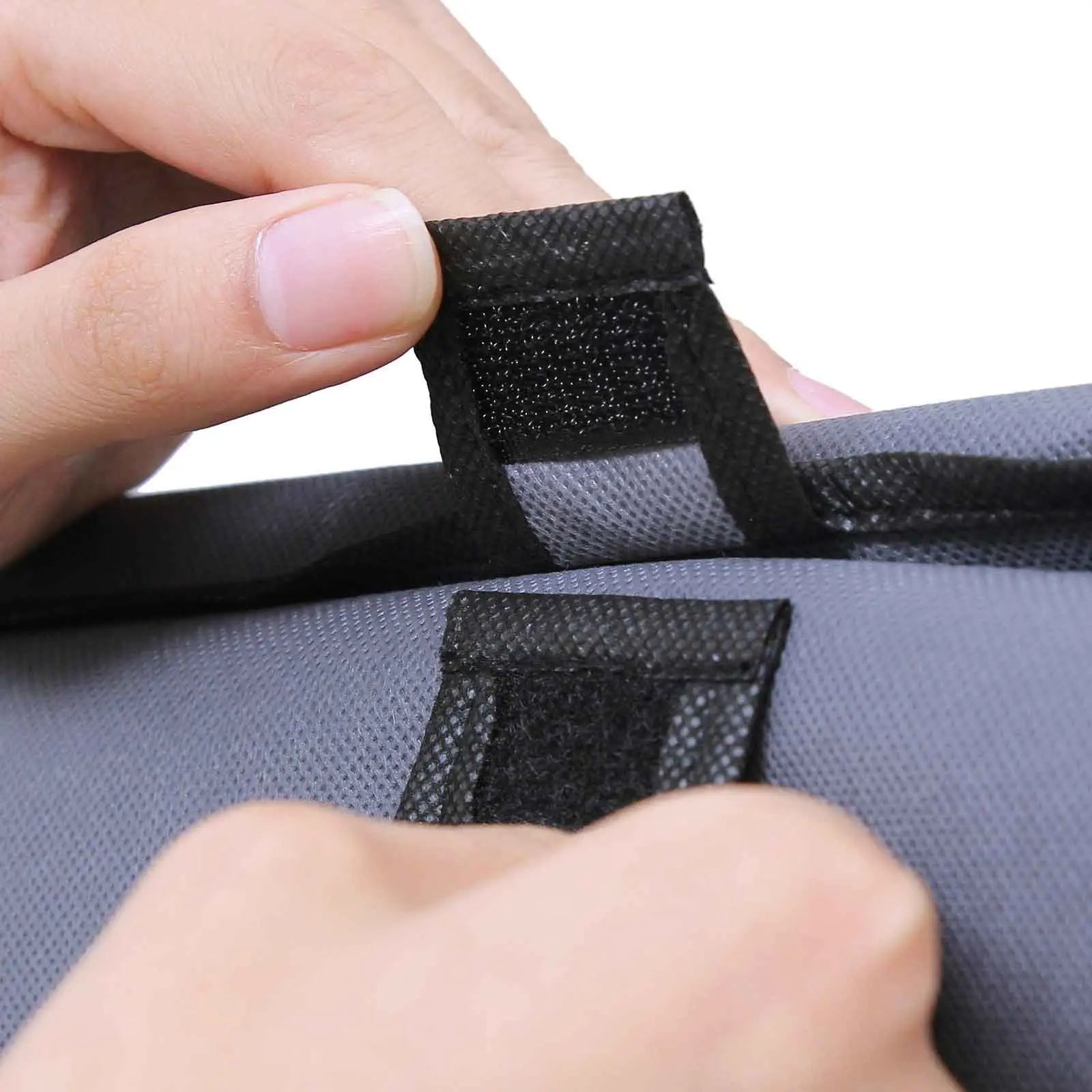 Schuhregal 10 Etagen schmal grau Metall mit Stoffbezug von Songmics
