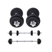 Hantelset 20kg verstellbar Schwarz Gusseisen von Songmics