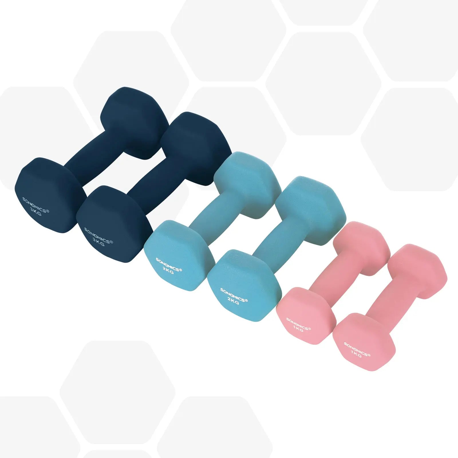 Hanteln-Set Home-Fitness bunt Vinyl von Songmics
