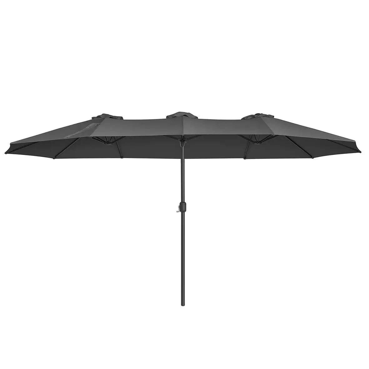 Doppel-Sonnenschirm UPF50+ Grau Polyester von Songmics