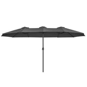 Doppel-Sonnenschirm UPF50+ Grau Polyester von Songmics
