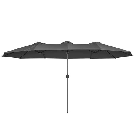 Doppel-Sonnenschirm UPF50+ Grau Polyester von Songmics