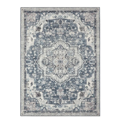 Wohnzimmerteppich Rutschfest Vintage Grau 120 x 170 cm