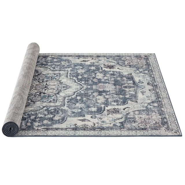 Wohnzimmerteppich Rutschfest Vintage Grau 120 x 170 cm von Songmics