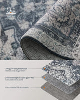 Wohnzimmerteppich Rutschfest Vintage Grau 120 x 170 cm von Songmics