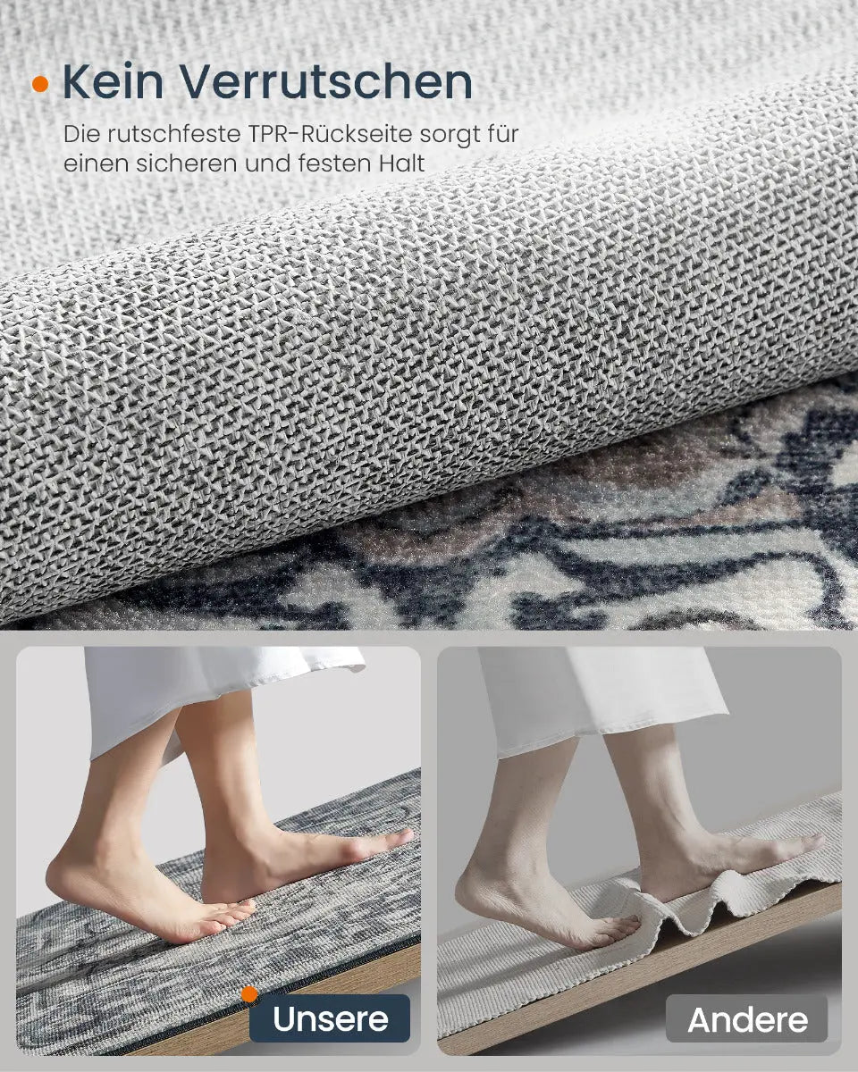 Wohnzimmerteppich Rutschfest Vintage Grau 120 x 170 cm von Songmics