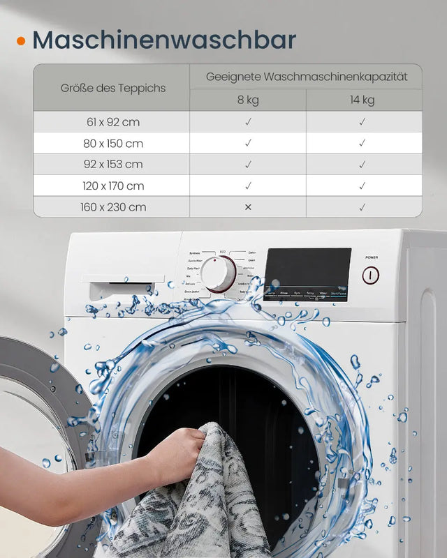 Wohnzimmerteppich Rutschfest Vintage Grau 120 x 170 cm von Songmics