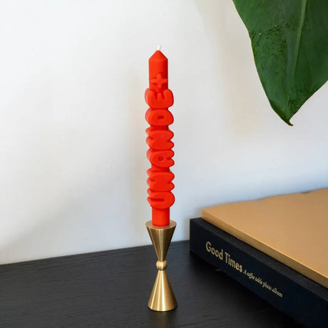 Kerze Taper candle UN AN DE+ Orange von Taper Candles