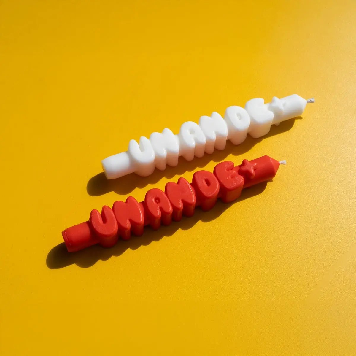 Kerze Taper candle UN AN DE+ Orange von Taper Candles
