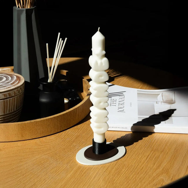 Kerze Taper candle UN AN DE+ weiss von Taper Candles