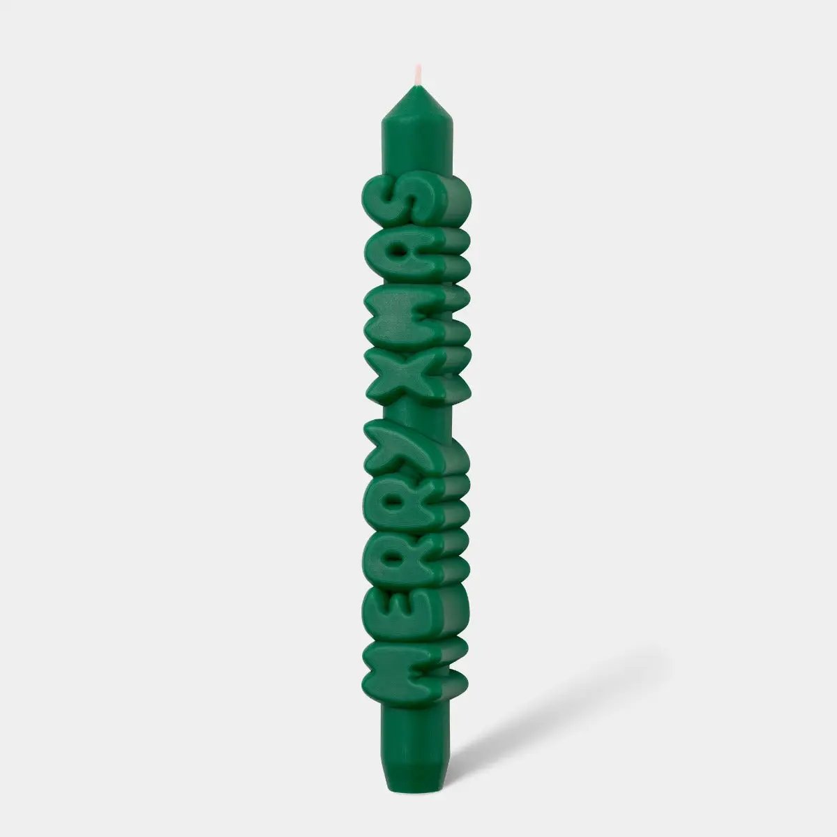 Kerze Taper candle MERRY XMAS Green von Taper Candles
