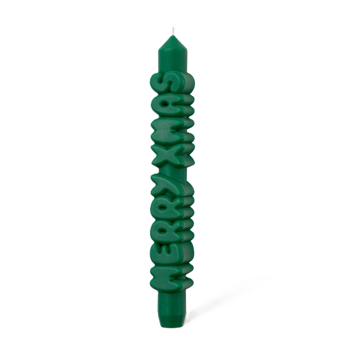 Kerze Taper candle MERRY XMAS Green von Taper Candles