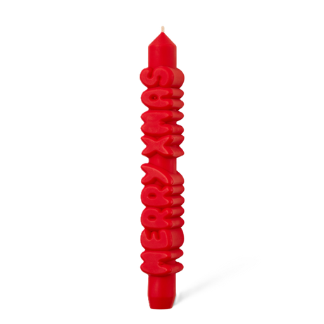 Kerze Taper candle MERRY XMAS Red von Taper Candles