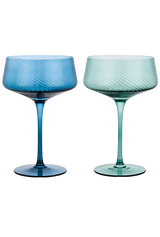 Champagnerschalen Twist 2er-Set grün/blau von Uberstar