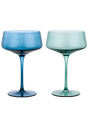 Champagnerschalen Twist 2er-Set grün/blau von Uberstar