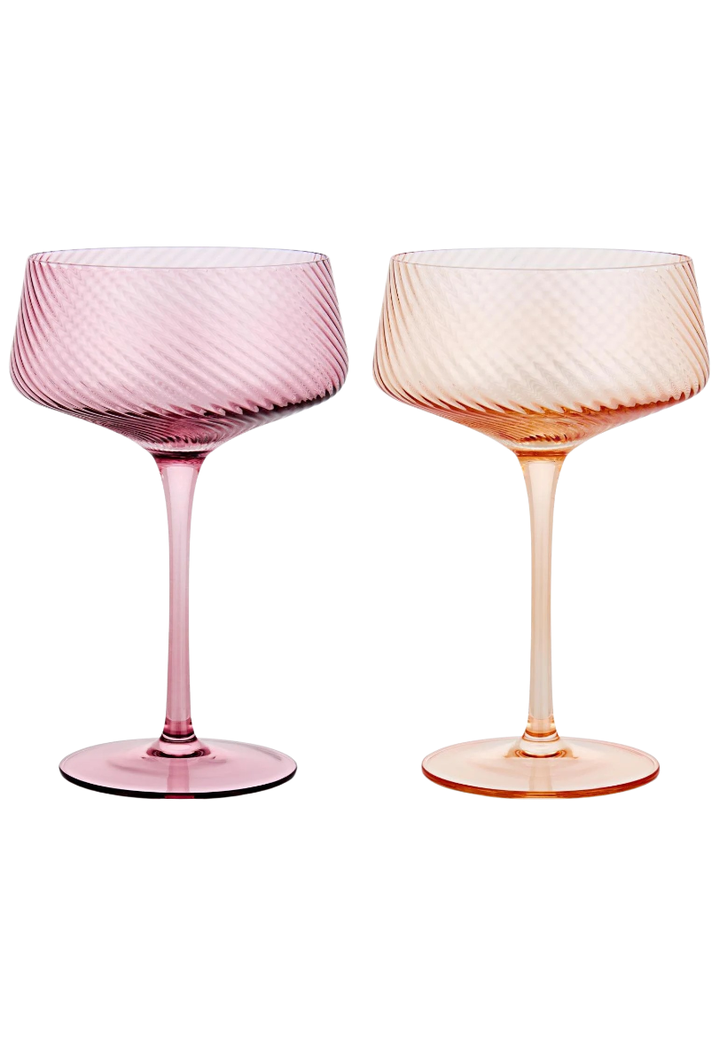 Champagnerschalen Twist 2er-Set pink/peach von Uberstar