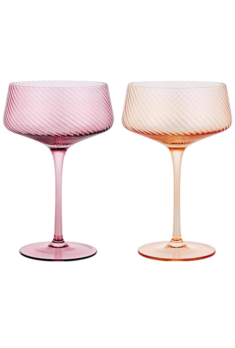 Champagnerschalen Twist 2er-Set pink/peach von Uberstar