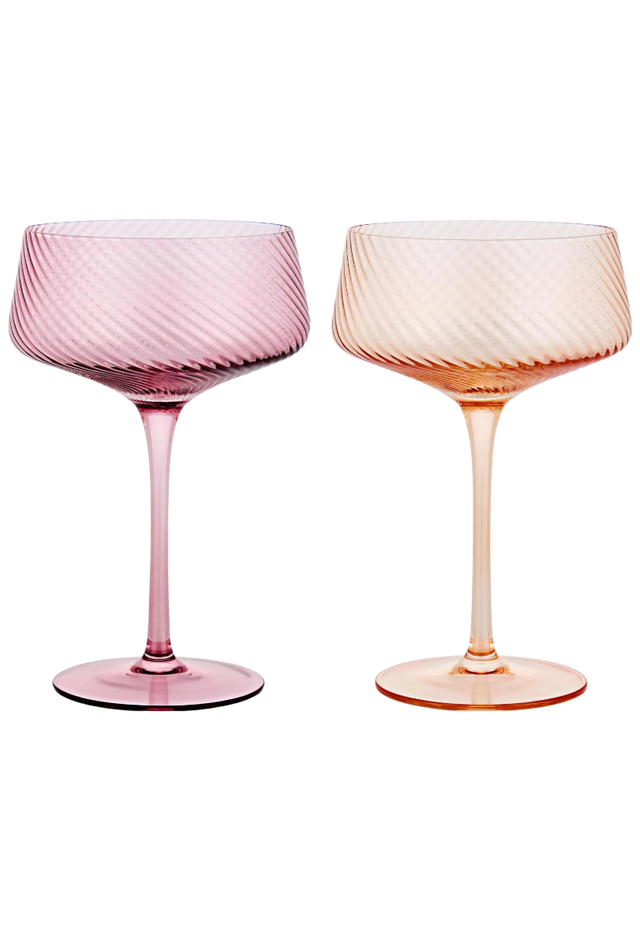 Champagnerschalen Twist 2er-Set pink/peach von Uberstar