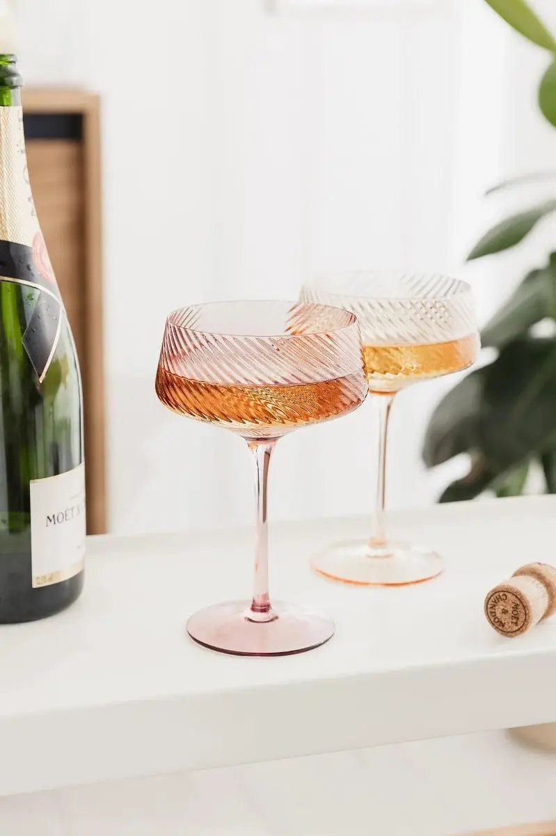 Champagnerschalen Twist 2er-Set pink/peach von Uberstar
